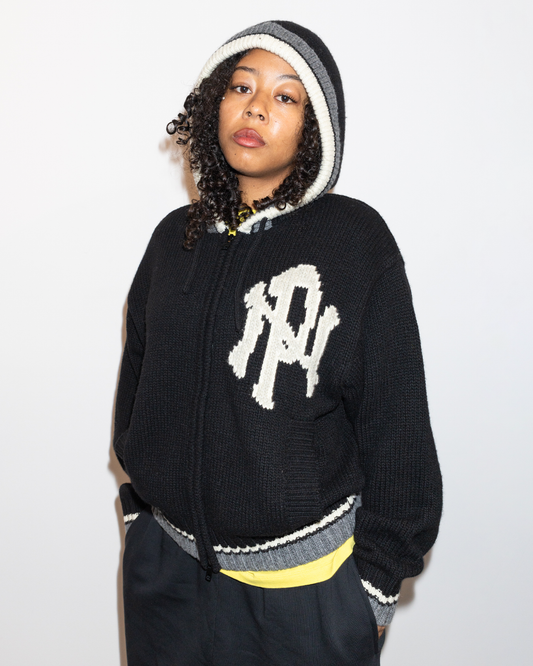 NYP Varsity Zip Through Knit