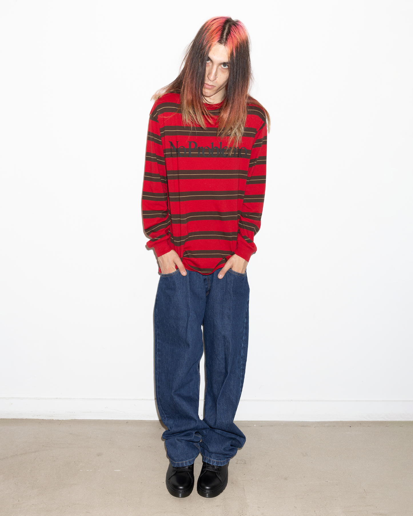 No Problemo Striped LS Tee