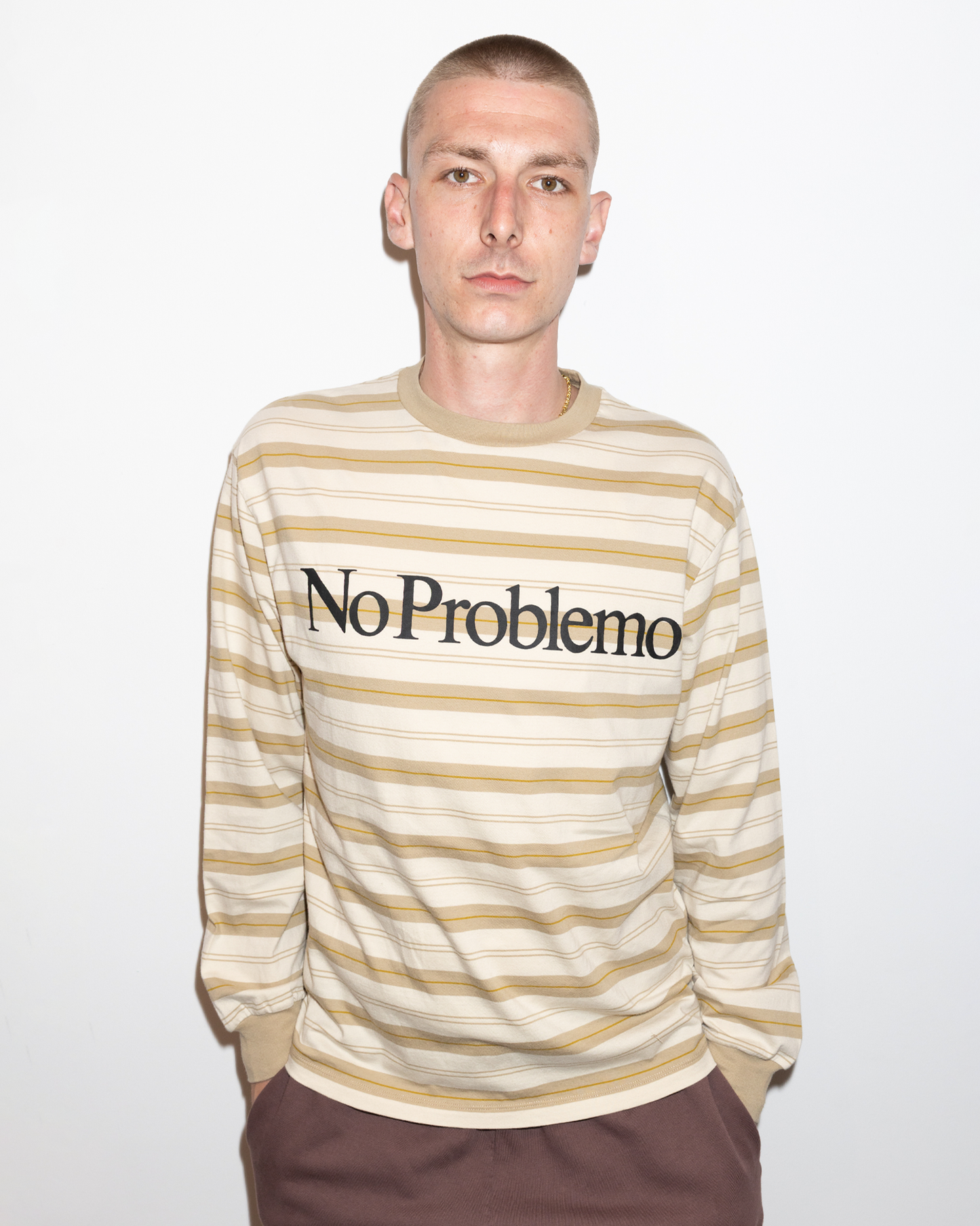 No Problemo Striped LS Tee